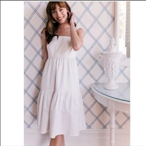 Gal Meets Glam White Strapless Midi Dress